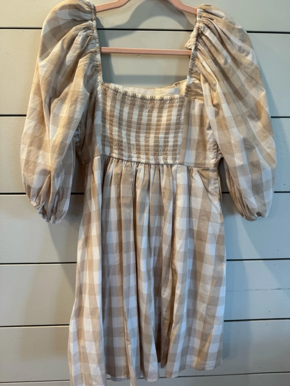 Abercrombie & Fitch Gingham Smocked Babydoll Dress - Picture 3 of 3